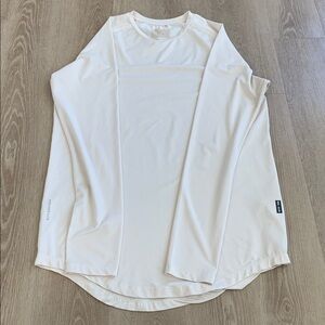 Cream Long Sleeve Athletic Shirt